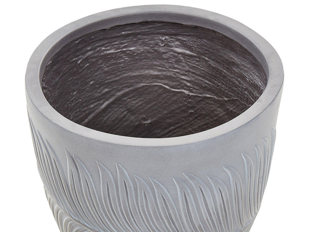 BLUMENTOPF grau rund 28/28/16 cm Ftero - Grau, Naturmaterialien (16cm) - Beliani