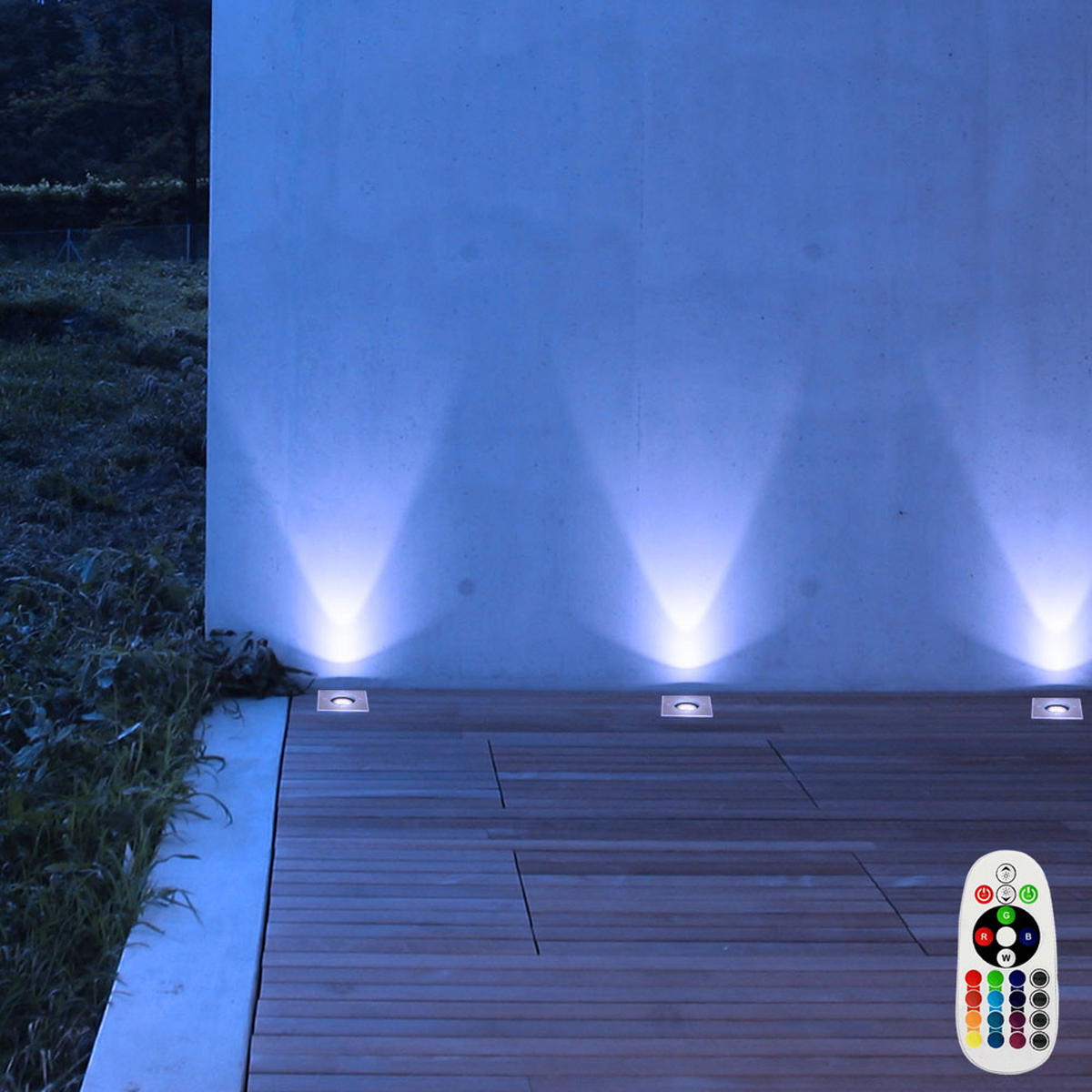 LED AUSSENLEUCHTE Edelstahl Silber 3er Set - Silberfarben, Metall (11/11/12cm)