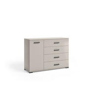 KOMMODE ALBANO 120/83/40cm mit 4 Schubladen 1 Türen Kaschmir - Kaschmir, Holzwerkstoff (120/83/40cm) - MASSENO