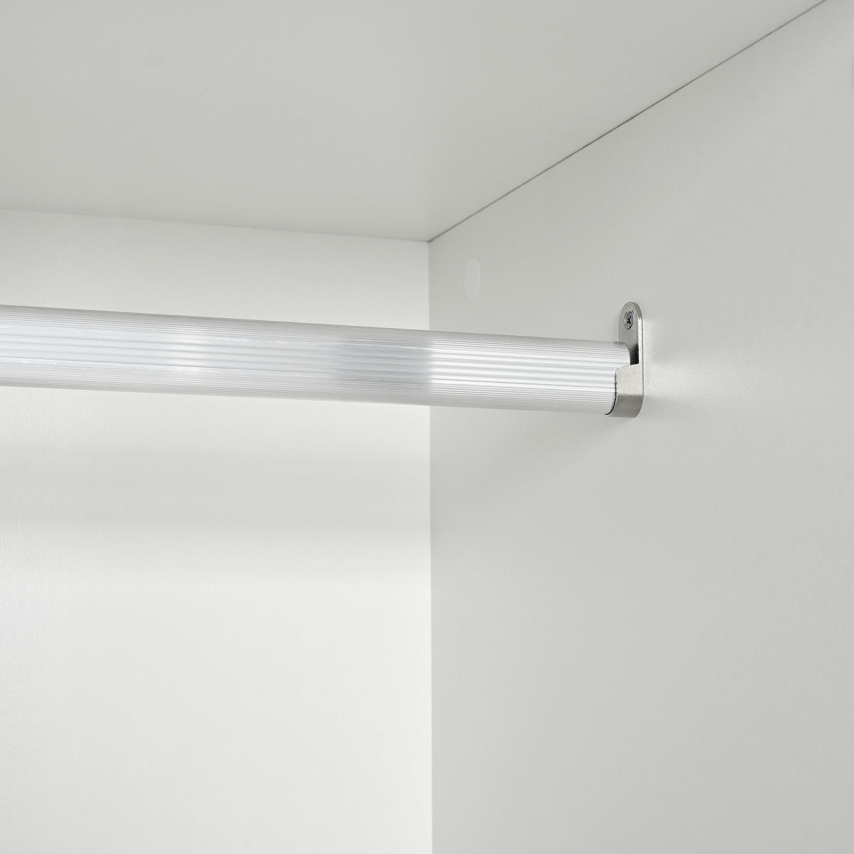 GARDEROBE-SET in Weiß Aufbewahrungsschrank mit Spiegel , Kleiderstange, Schuhbank 3 Haken und 2 Schubladen , B120/T35/H190cm - Weiß, Holzwerkstoff (120/190/35cm) - STILVORA