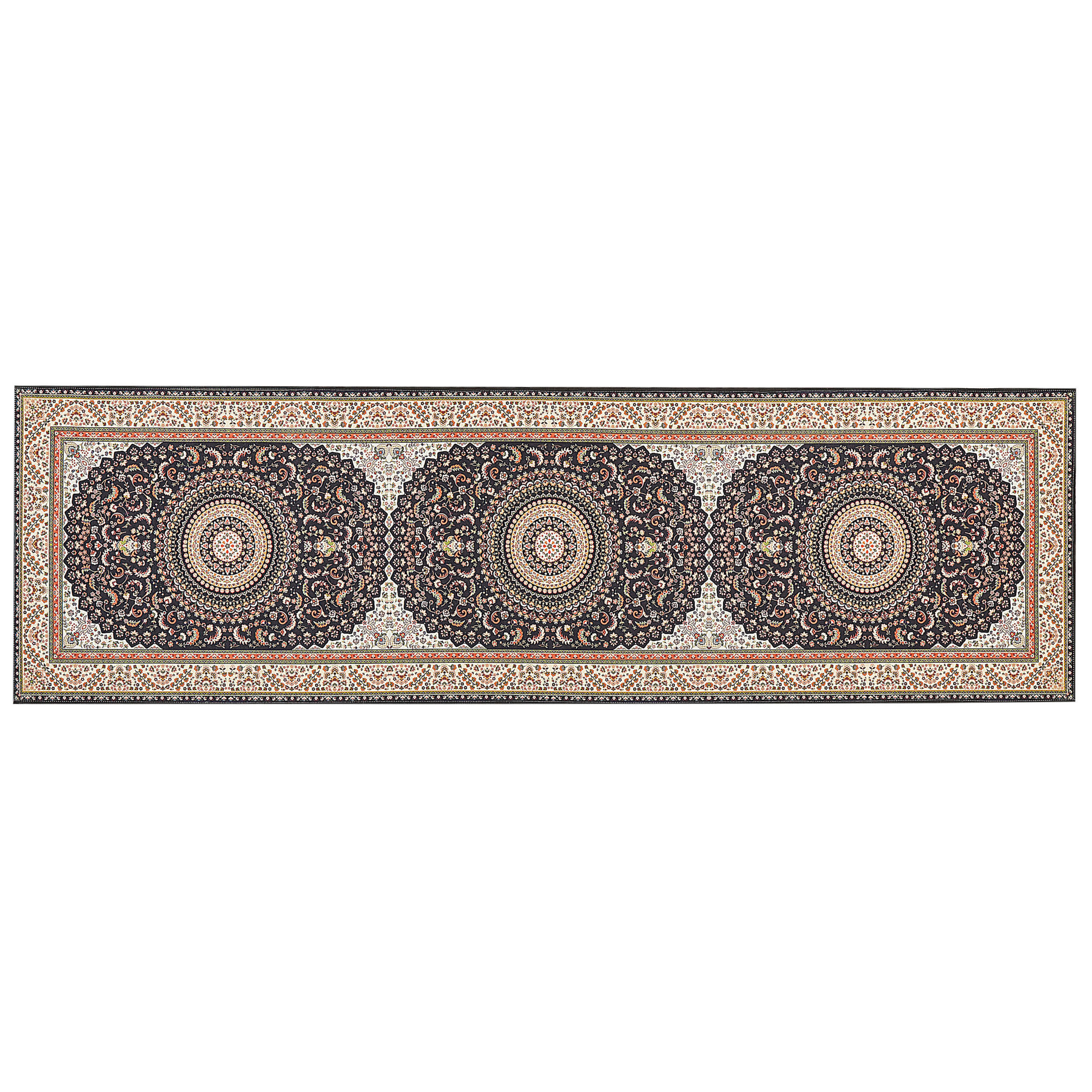 KURZFLOR-TEPPICH Bunt 60/200 cm Civril - Beige/Multicolor, Textil (60/200cm) - Beliani