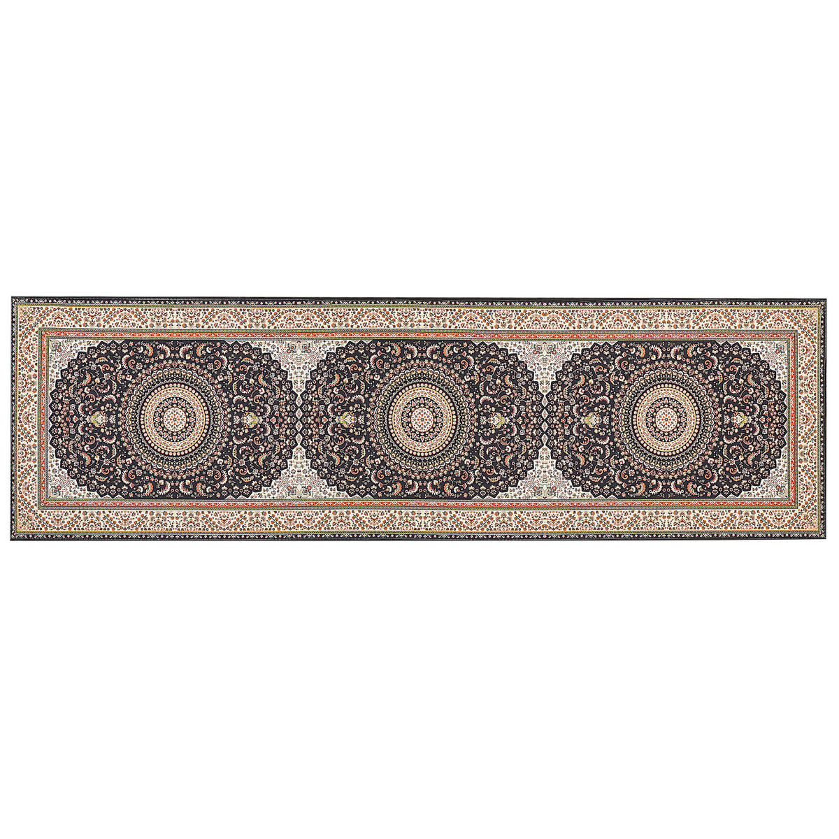KURZFLOR-TEPPICH Bunt 60/200 cm Civril - Beige/Multicolor, Textil (60/200cm) - Beliani