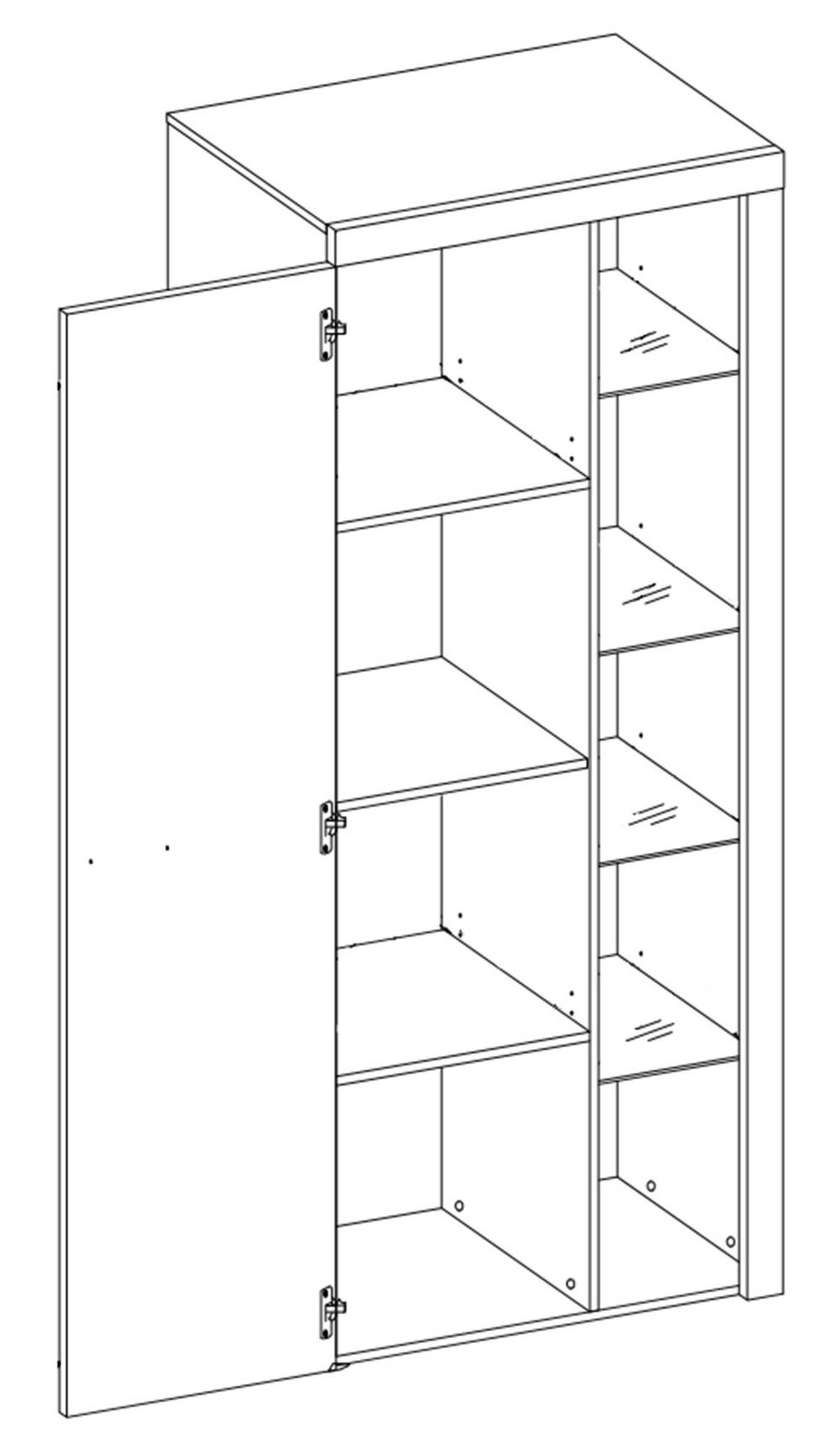 WOHNWAND OKTAWIA XL - Sonoma Eiche, Holzwerkstoff (300/190/40cm) - Meblini