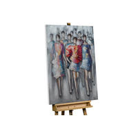 RUČNE MAĽOVANÝ AKRYLOVÝ OBRAZ 75/100 cm, sivý, figurálny motív - sivá, drevo/textil (75/100cm) - KUNSTLOFT