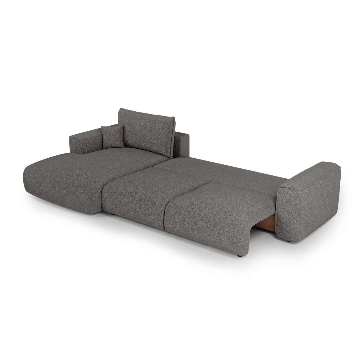 LINKSECK-SCHLAFSOFA mit Stauraum COMO Frottee Graphitgrau 297cm - Dunkelgrau/Graphitfarben, Textil (297/167cm) - Premium Interiors