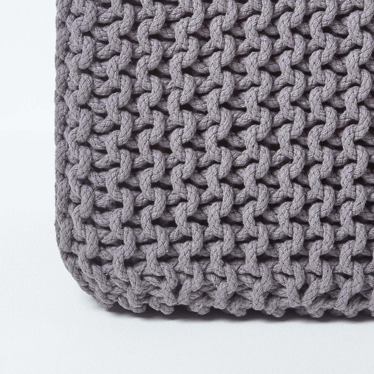 STRICK-POUF grau, Sitzwürfel 35/35/35 cm - Grau, Textil (35/35/35cm) - Homescapes