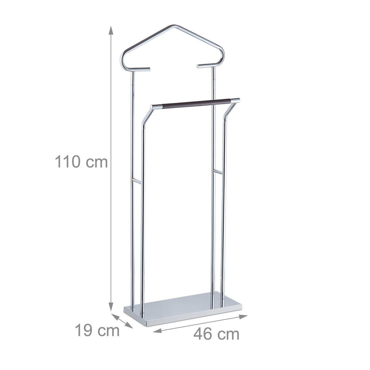HERRENDIENER - Silberfarben, Holz/Metall (46/110/19cm) - Relaxdays