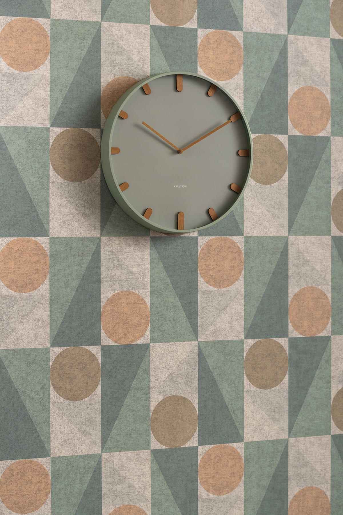 WANDUHR Grace Ø40 cm - Grün, Metall (40/40/4.5cm) - Karlsson