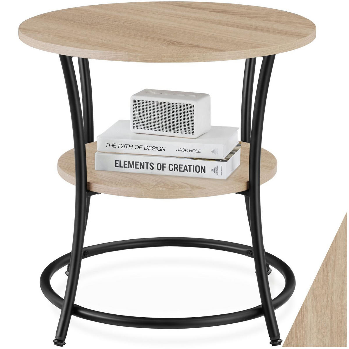 BEISTELLTISCH Saint Louis,55 x 56 cm,Industrial Holz hell, Eiche Sonoma - Naturfarben, Holzwerkstoff (55/55/56cm) - tectake
