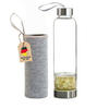 WASSERFLASCHE mit Heilsteinen und Tasche 400ml - Gelb, Glas (0.4L) - Intirilife