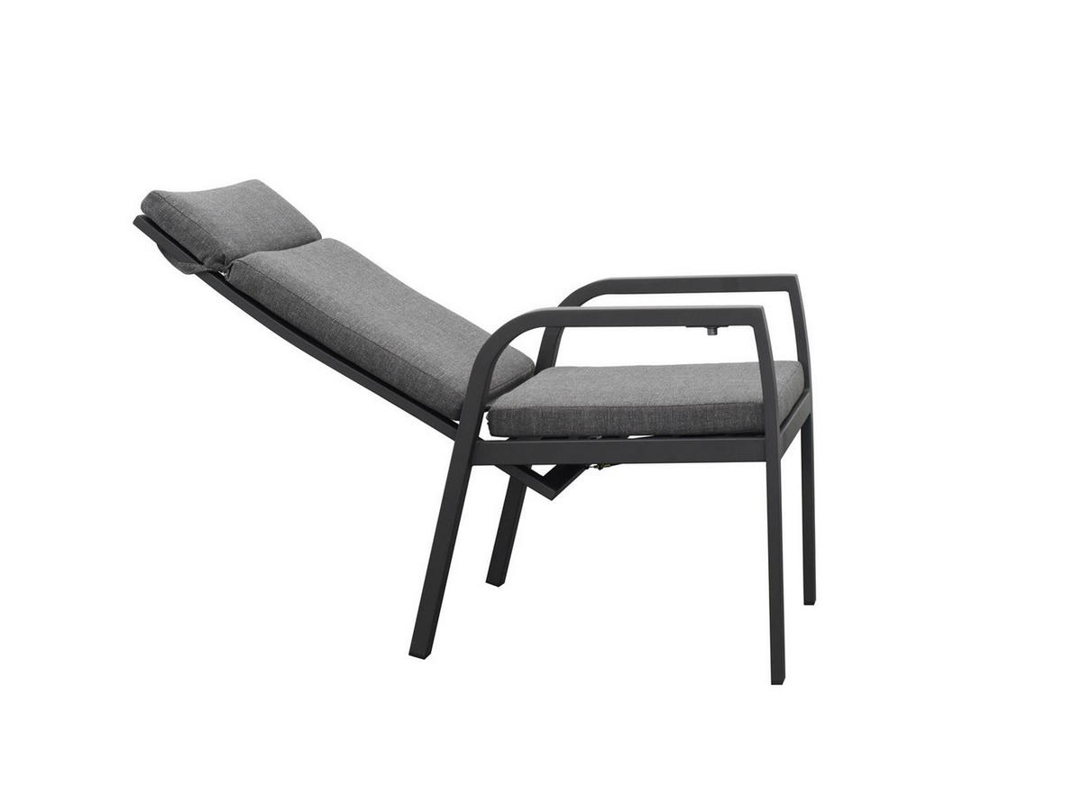 GARTENSESSEL Denver 2er-SET Anthrazit Aluminium verstellbare Rückenlehne - Grau, Kunststoff (63/109/58cm) - Green Spirit