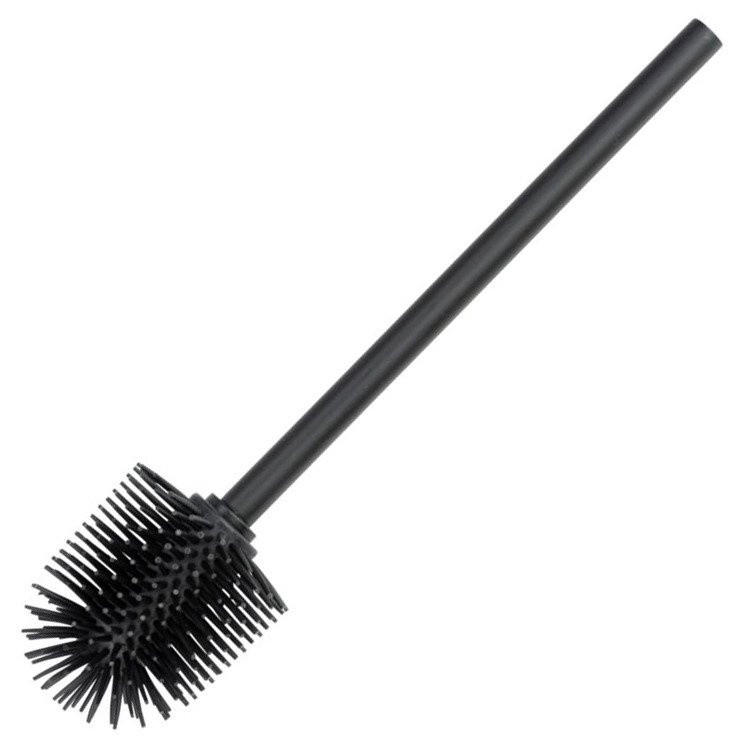 WC-BÜRSTE aus Silikon 8/8/35 cm - Schwarz, Kunststoff (8/35/8cm) - Wenko