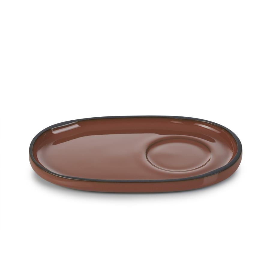UNTERTASSE CARACTERE 13,5 x 8,3 x 1,2 cm Zimt - Braun, Keramik (13.5/8.3/1.2cm) - Revol Porcelaine France