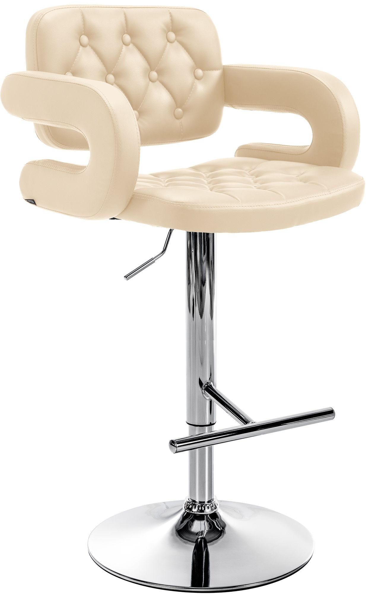 BARHOCKER Dublin 103-123x62x55 cm creme - Creme, Leder (62/103/55cm) - furnicato