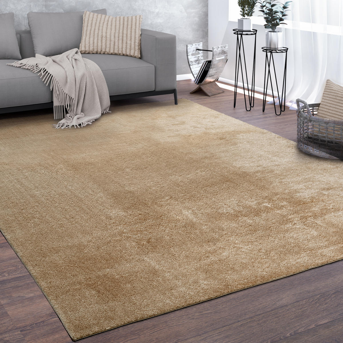 KURZFLORTEPPICH 200/200 cm Cadiz 630 - Beige, Textil (200/200cm) - Paco Home