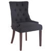 ESSZIMMERSTUHL Aboli Stoff, antik Schwarz - Dunkelbraun/Schwarz, Holz/Textil (55/92/58cm) - TPFLiving
