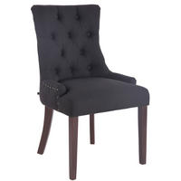 ESSZIMMERSTUHL Aboli Stoff, antik Schwarz - Dunkelbraun/Schwarz, Holz/Textil (55/92/58cm) - TPFLiving
