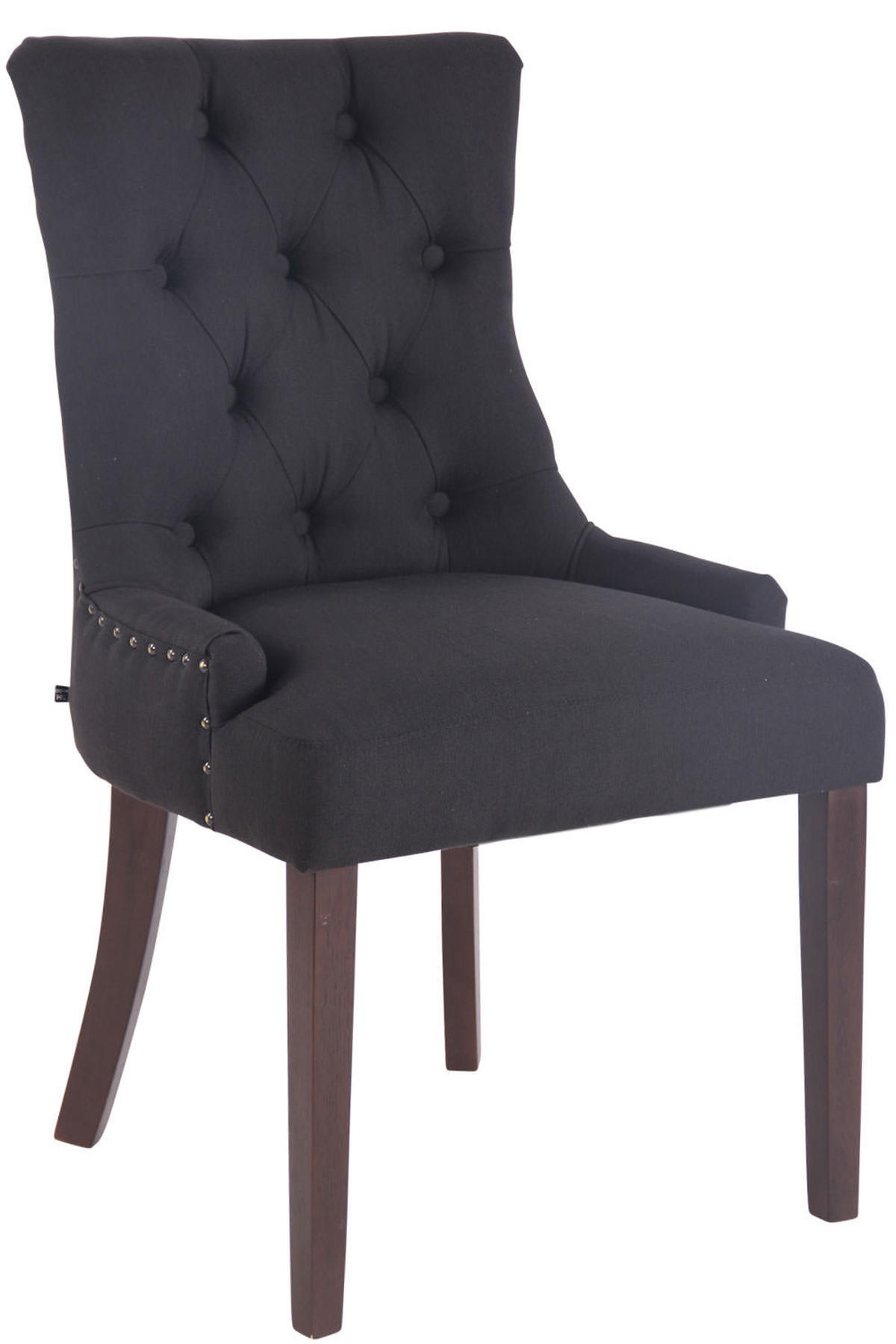 ESSZIMMERSTUHL Aboli Stoff, antik Schwarz - Dunkelbraun/Schwarz, Holz/Textil (55/92/58cm) - TPFLiving