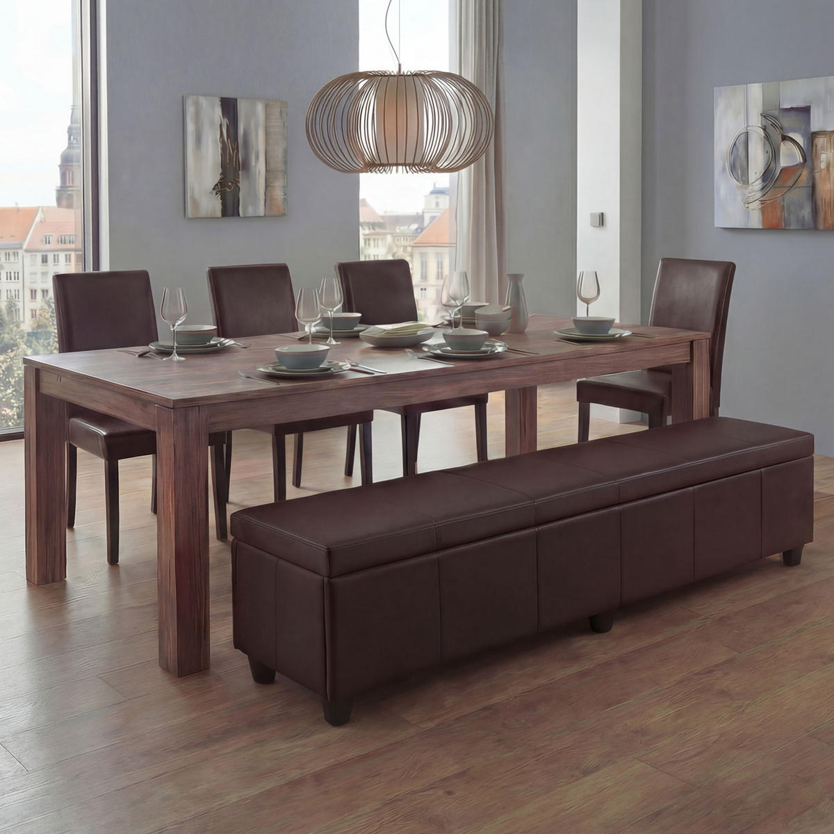 GARNITUR XXL Braun 5-teilig-Set - Braun, Textil (48/90/56cm) - MCW