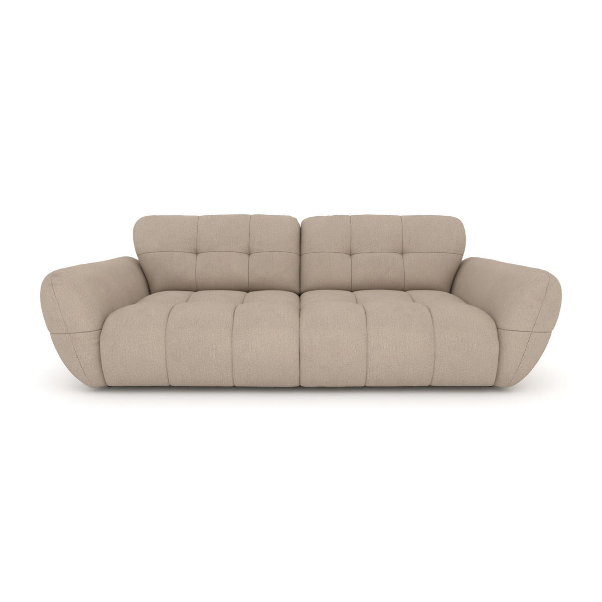 BIGSOFA Vannes Chenille Grau 272/134/68 cm - Naturfarben, Kunststoff/Textil (272/68/134cm) - foamnova