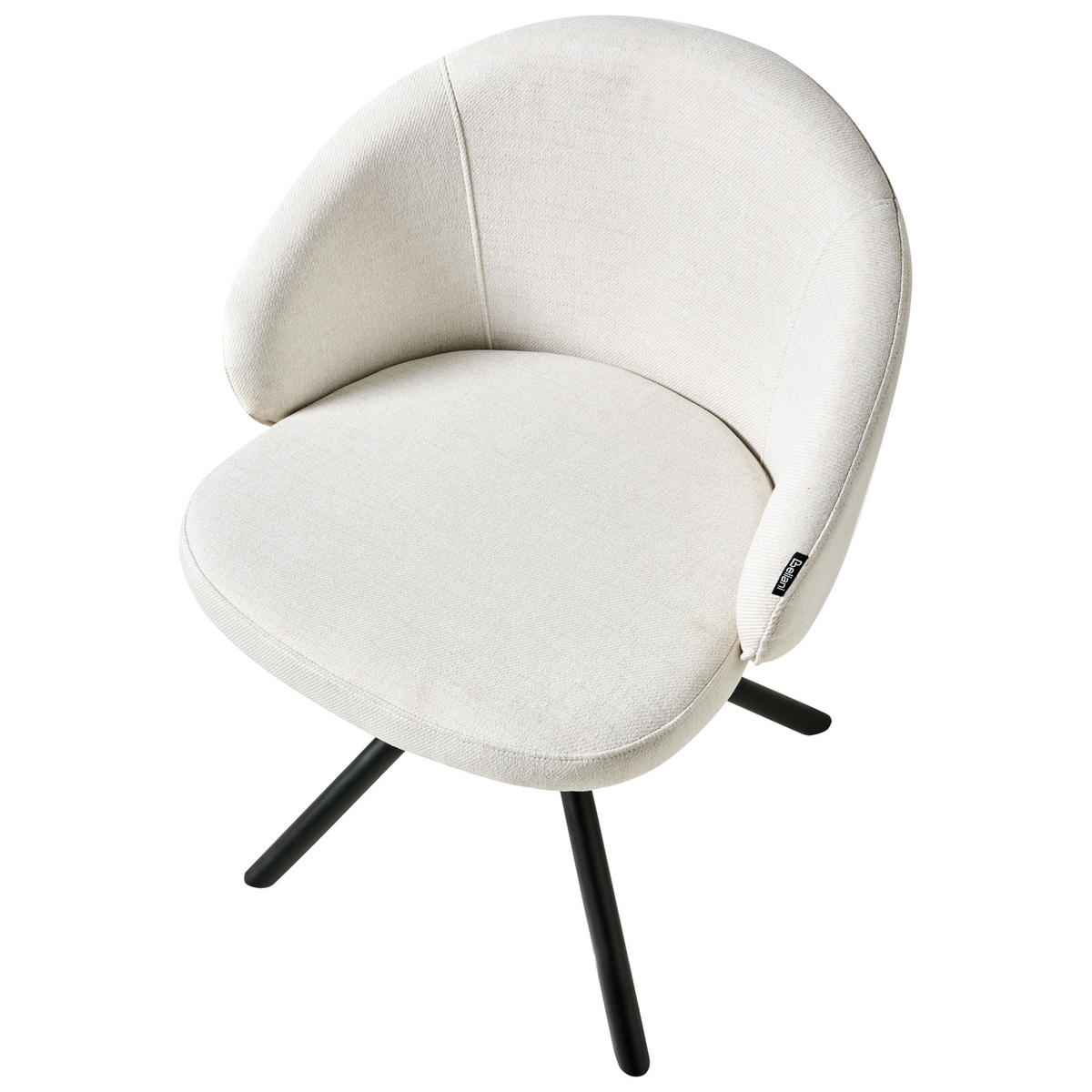 ESSZIMMERSTUHL 2er-Set Cremeweiß Ovalo - Schwarz/Weiß, Textil (59/77/68cm) - Beliani