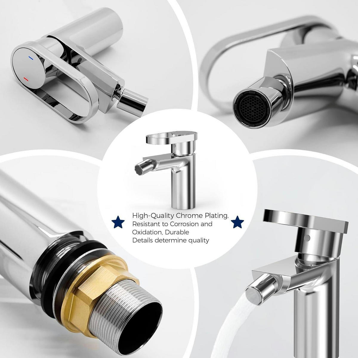 WASCHTISCHARMATUR mit 360° Drehfunktion Chrom Wassersparend - Silberfarben, Metall (13.5/11/13.9cm)