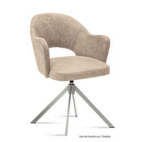 ARMLEHNSTUHL drehbar (2er-Set) Davinia 59x87x61 Edelstahl/Natur - Edelstahlfarben/Naturfarben, Kunststoff (61/87/59cm) - 58aufmkessel