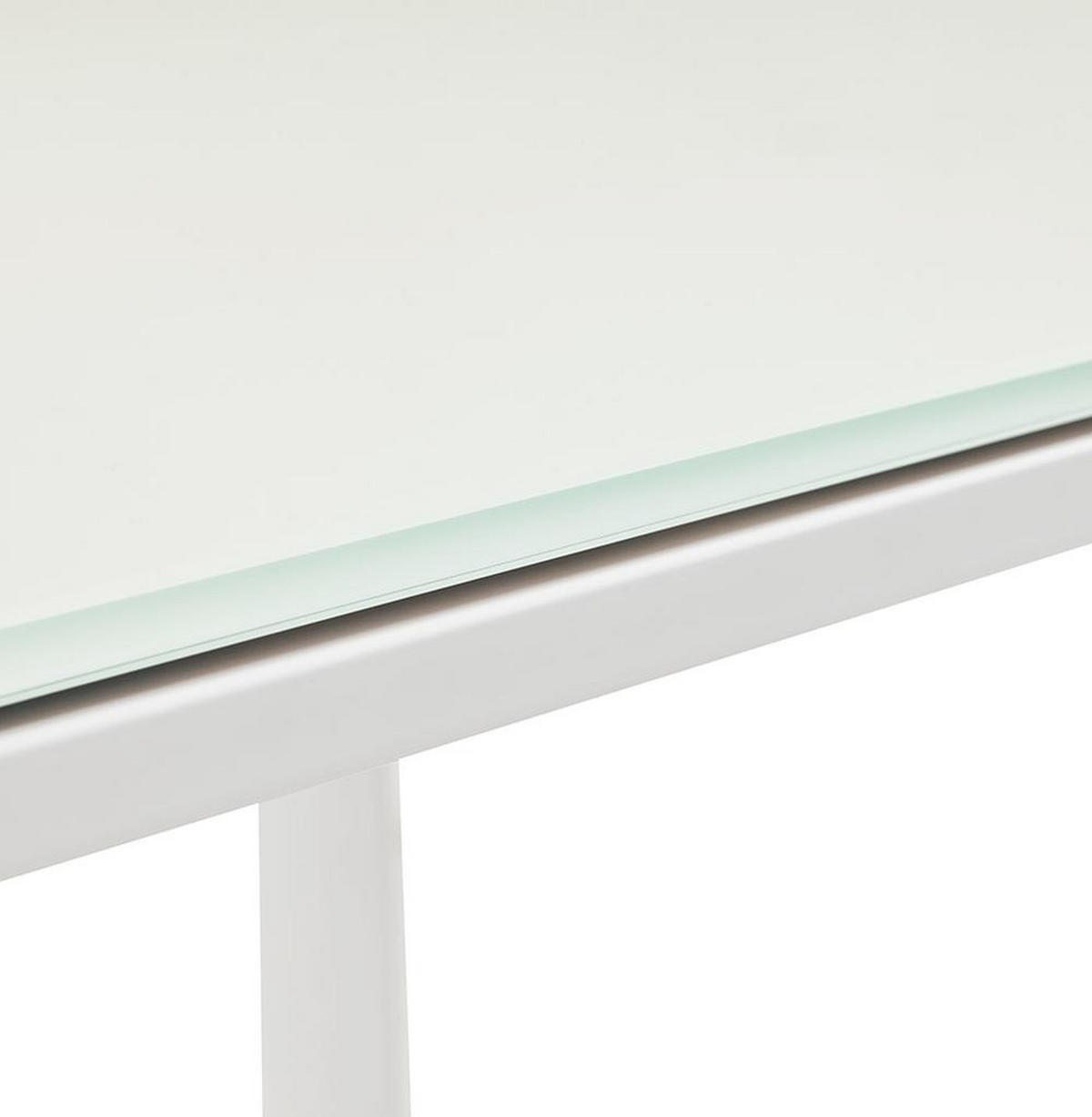 SCHREIBTISCH Glas Chromakzente Für Besprechungsraum KERIX, Weiß 200x100x74 cm - Weiß, Glas/Metall (100/200/74cm) - KADIMA DESIGN