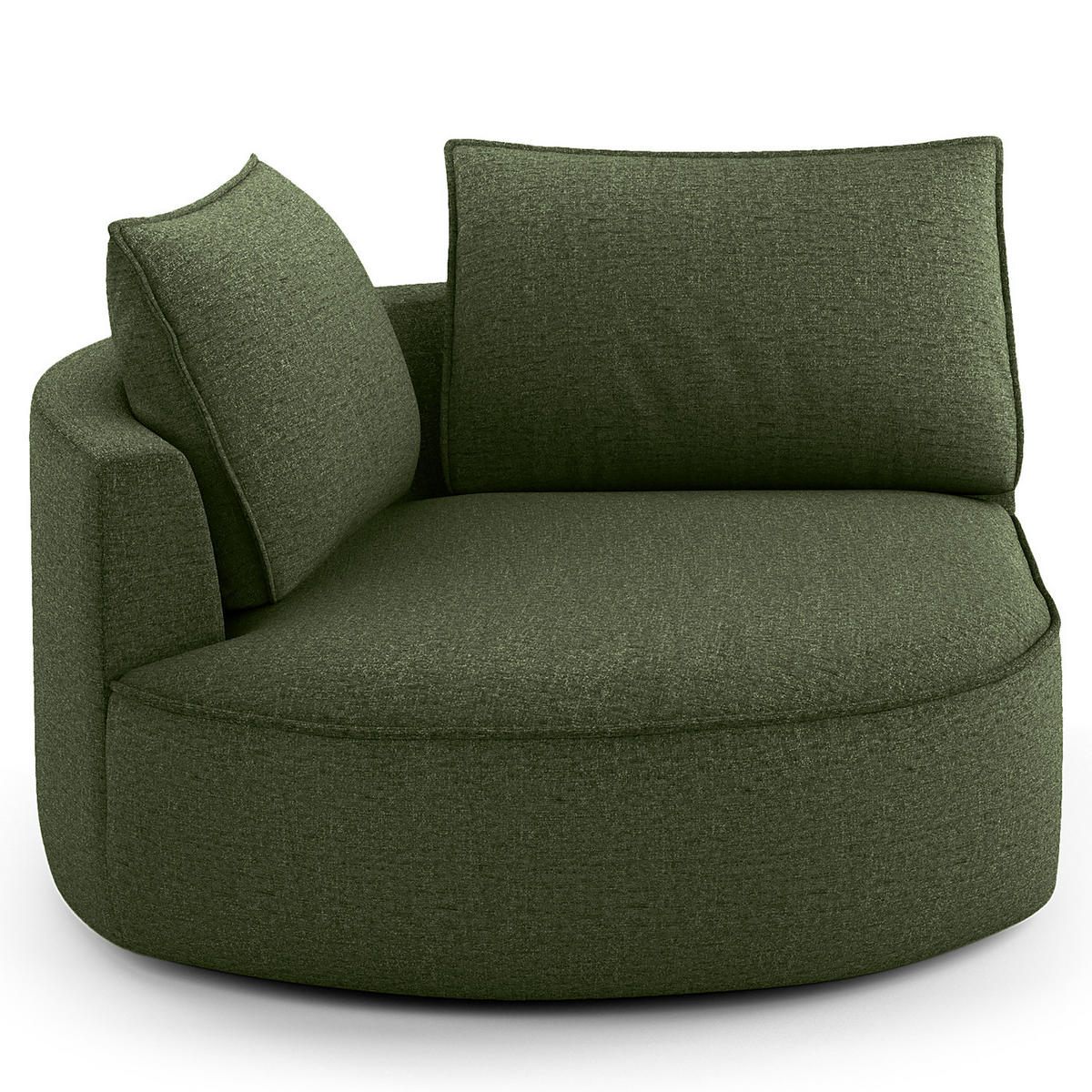 OTTOMANE - modular - Schwarz/Grün, Kunststoff/Textil (126/82/154cm) - home24