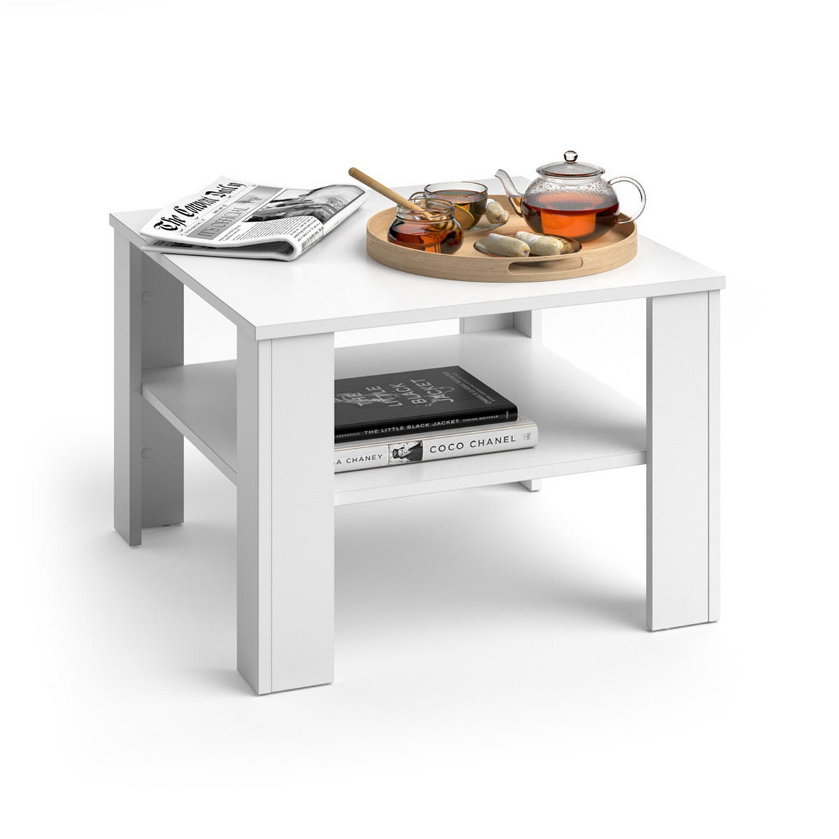 COUCHTISCH Homer Weiß 60 x 60 cm - Weiß, Holzwerkstoff (60/60/42cm) - Vicco