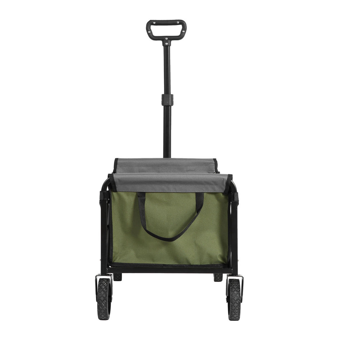 GARTENWAGEN Leichter 66 cm Army Grün – Klappbarer Outdoor Transportwagen mit All-Terrain Rädern - Grün, Metall (66/45/41cm) - Urban Meuble
