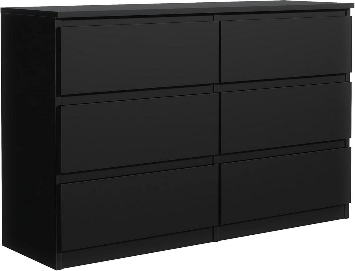 KOMMODE 140 Schwarz 138,5x39x78,5 cm - Schwarz, Holzwerkstoff (138.5/78.5/39cm) - Mobelsta