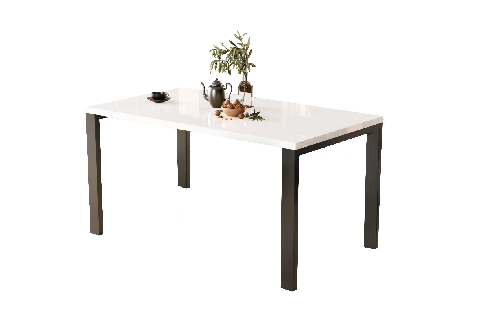 Endo-Moebel Esstisch Weiß Hochglanz 80x76x80 cm
