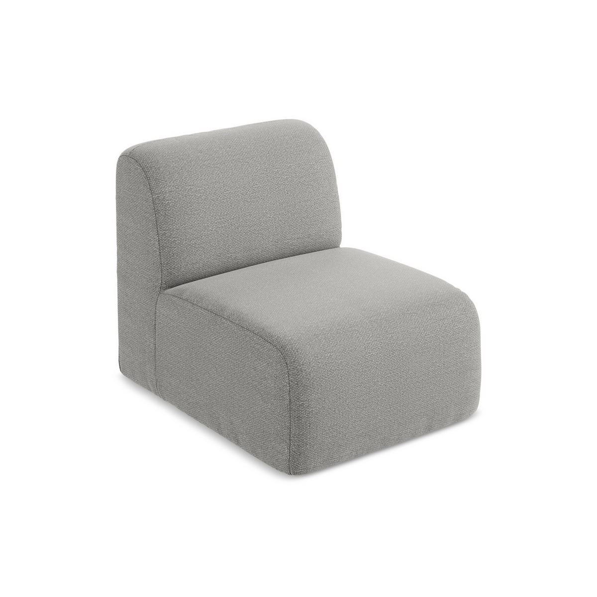 SOFAELEMENT Bouclé Stoff Grau - Hellgrau/Schwarz, Holzwerkstoff/Kunststoff (70/75/94cm) - LaMiaSofa