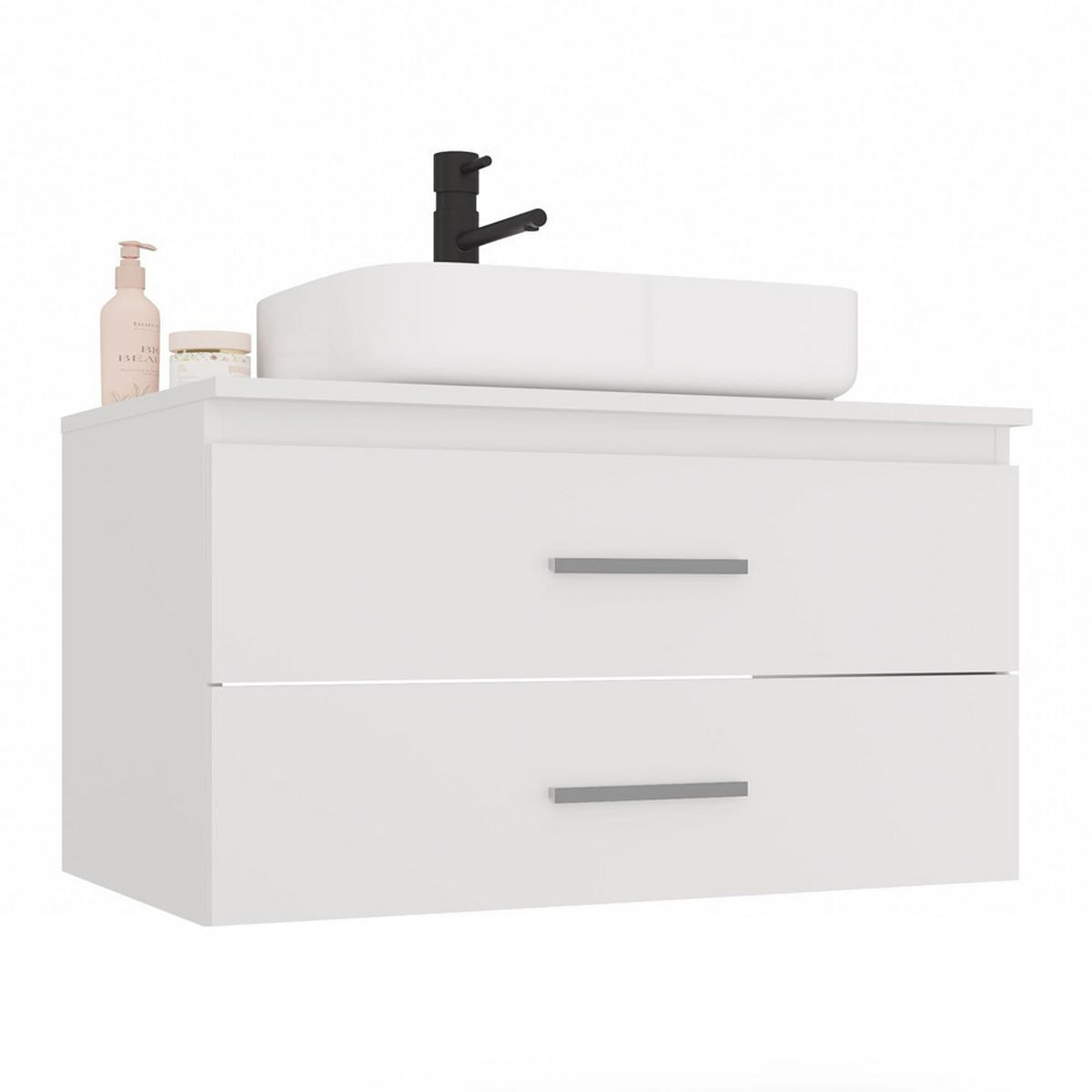 SKŘÍŇKA POD UMYVADLO bílá 80/45/50 - bílá, kompozitní dřevo (80/45/50cm) - RAUMHIRSCH FURNITURE