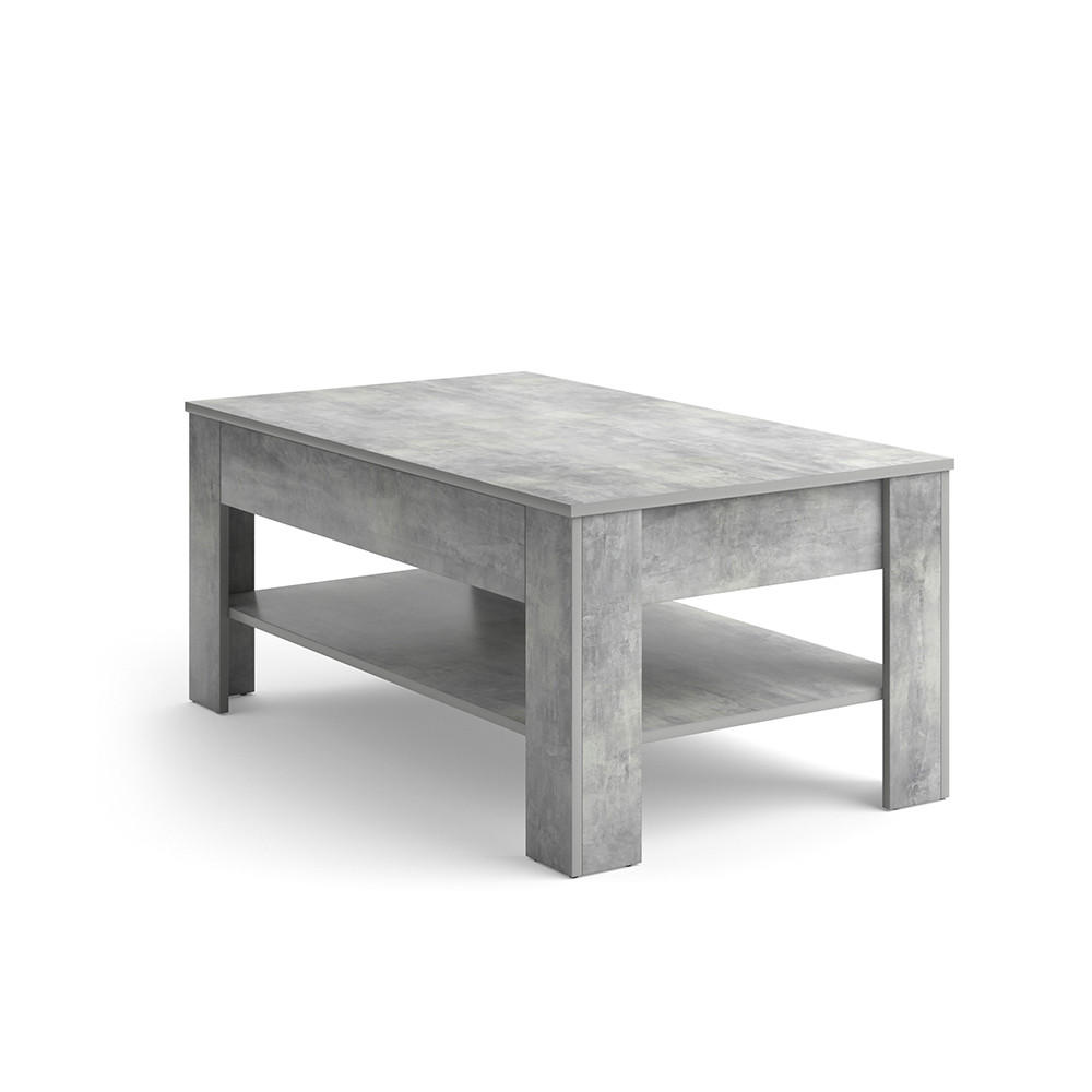 COUCHTISCH Milan Beton 92.2 x 65 cm - Grau, Holzwerkstoff (65/92.2/48cm) - Vicco
