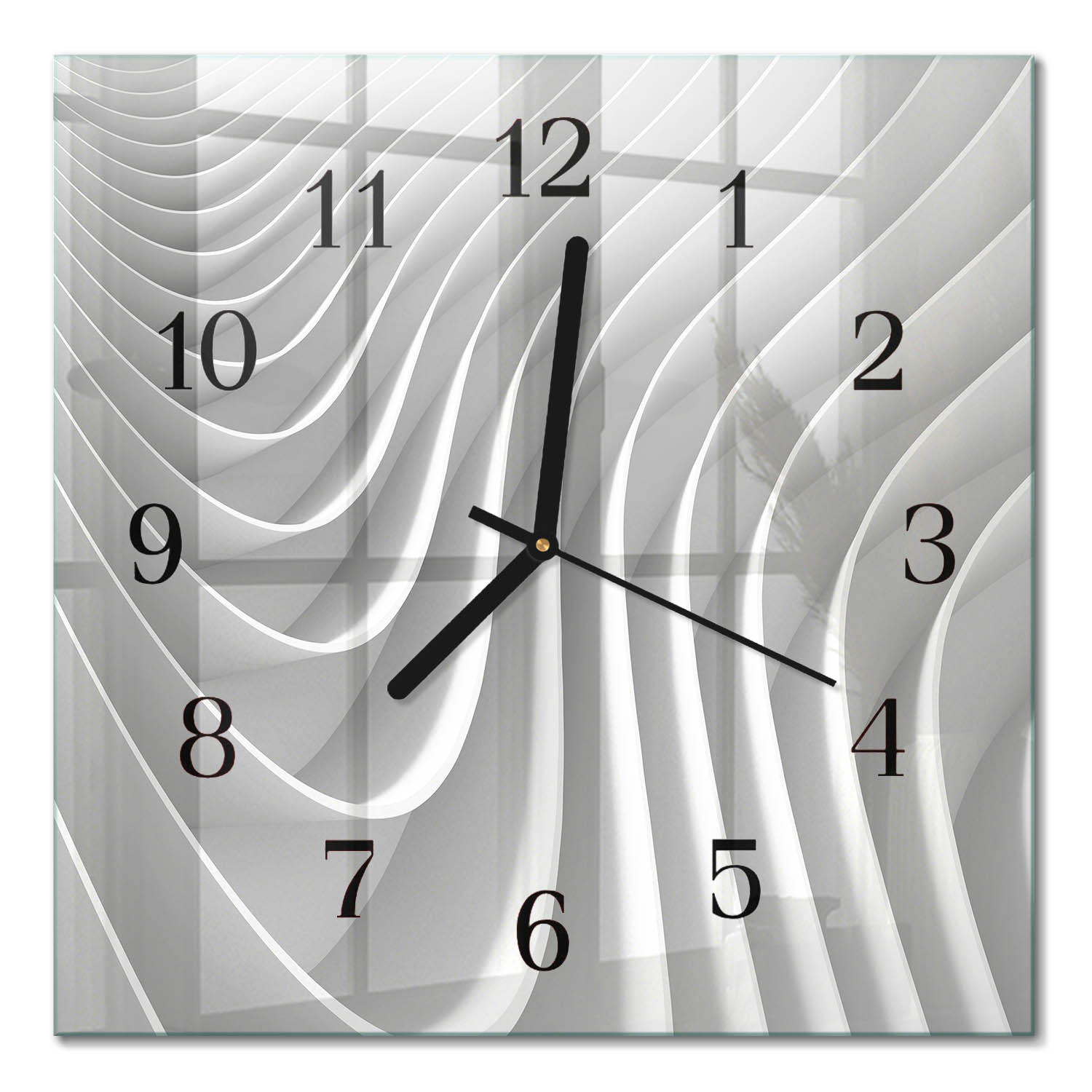 WANDUHR 30x30 cm - Abstraktion - Grau, Glas (30/30/0.4cm) - TULUP