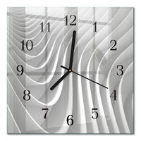 WANDUHR 30x30 cm - Abstraktion - Grau, Glas (30/30/0.4cm) - TULUP