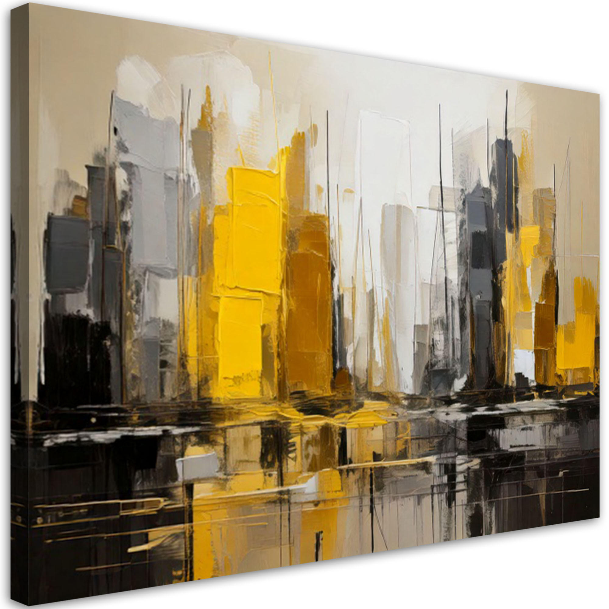 Feeby Leinwandbild Gelb 120x80 cm