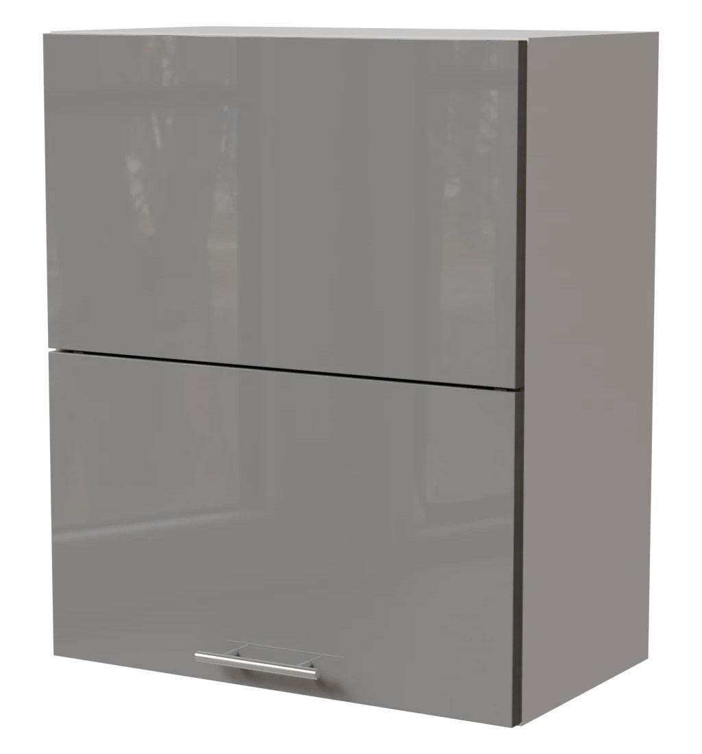 HÄNGESCHRANK Essen W8B/60-AV Weiß / Grau Hochglanz 60 / 32,5 / 72cm - Weiß/Grau, Holz/Holzwerkstoff (60/72/32.5cm) - Feldmann-Wohnen
