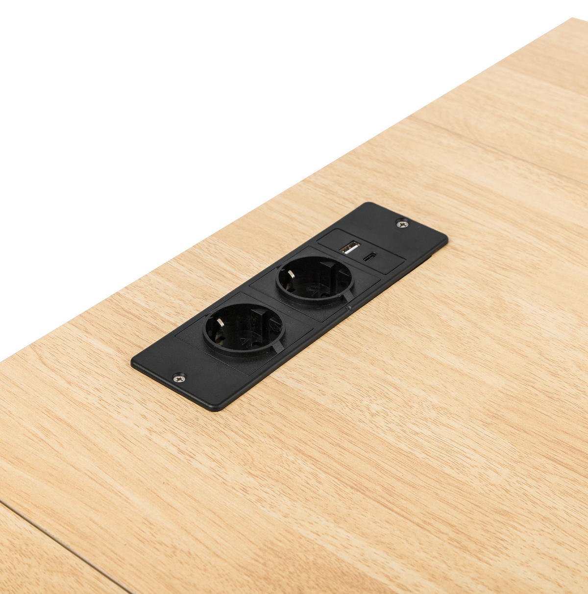 KÜCHENINSEL aus MDF 120x40-80x92 cm Schwarz/Natur mit Rollen & Steckdosen - Schwarz, Holzwerkstoff (120/92/80cm) - Modfu