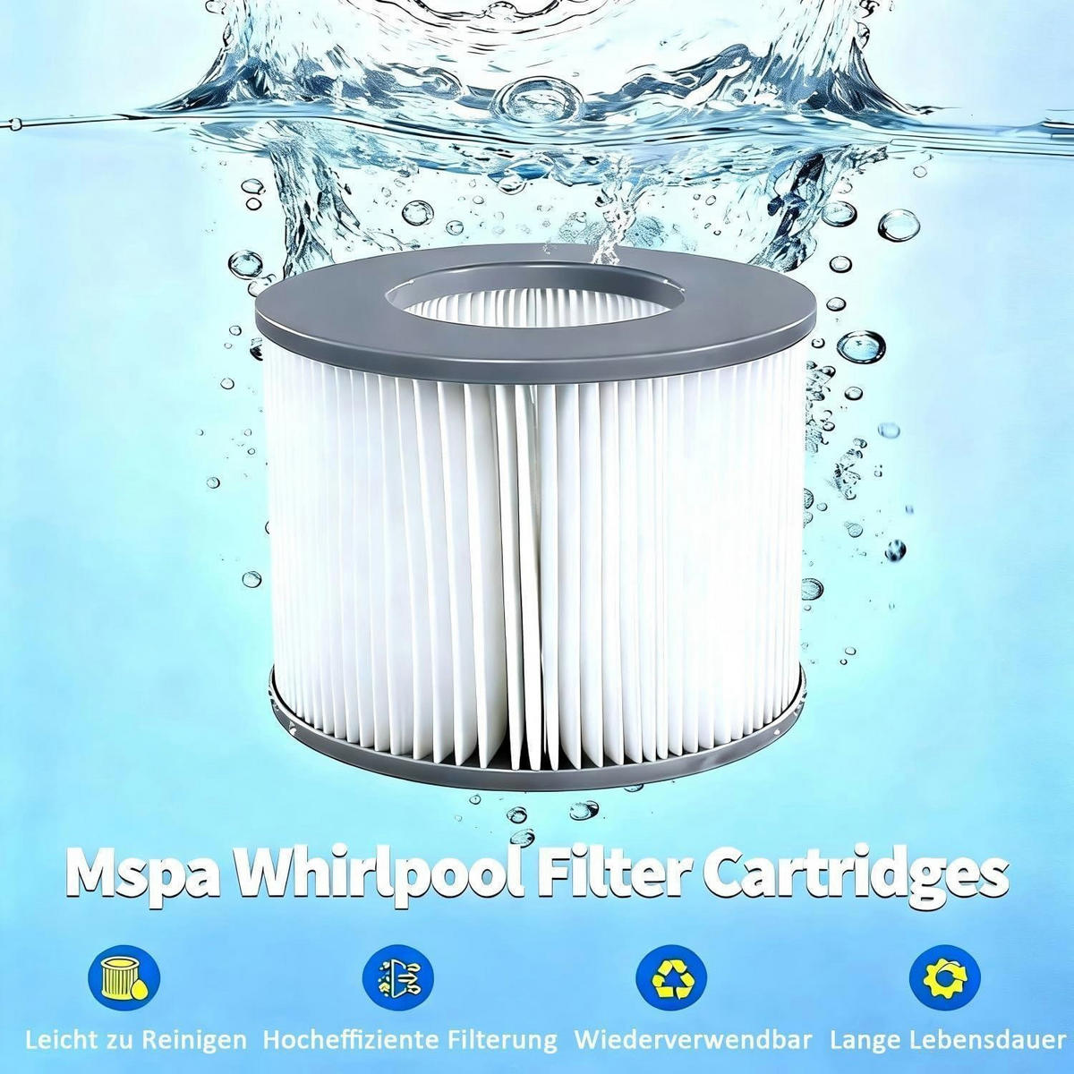 ERSATZFILTER 4er Set für Whirlpool ab 2020 - Weiß, Kunststoff (22/7/22cm)