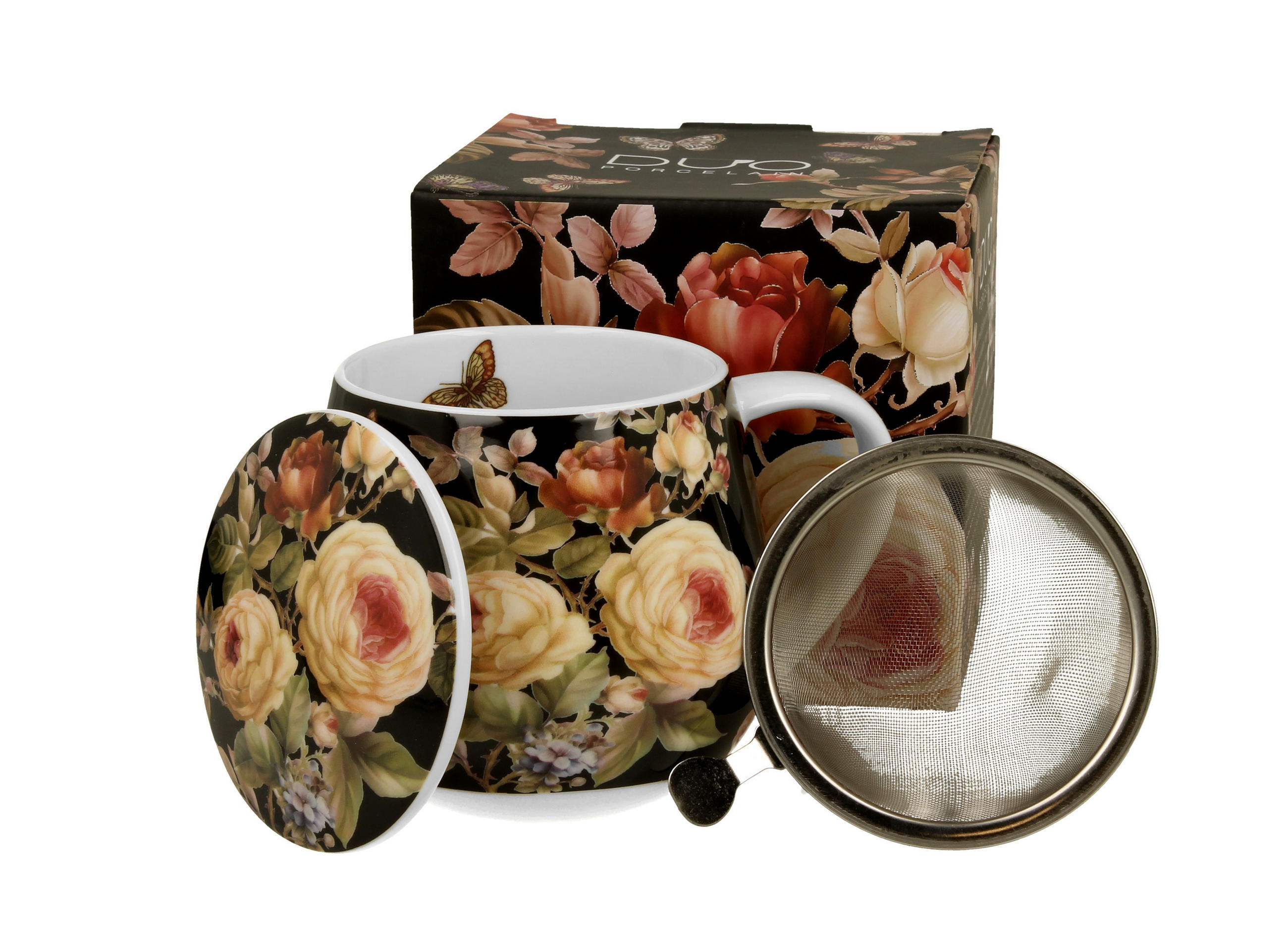 TEETASSE mit Sieb in Fassform WARDA - Weiß, Keramik (0.43L) - DUO PORCELAIN