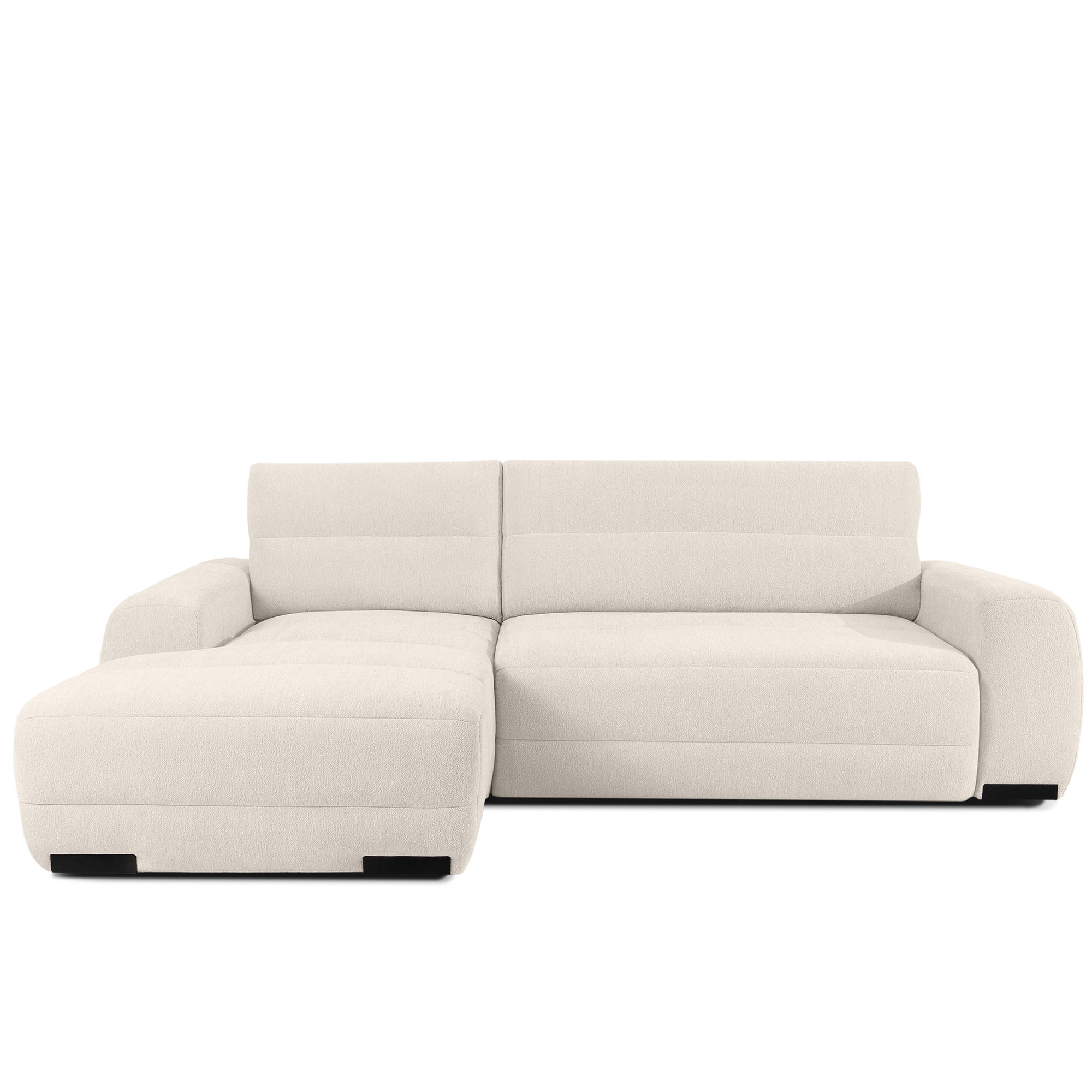 ECKSOFA LINKS BLUME, Ecru - Ecru, Holz/Holzwerkstoff (271/164cm) - KONSIMO®