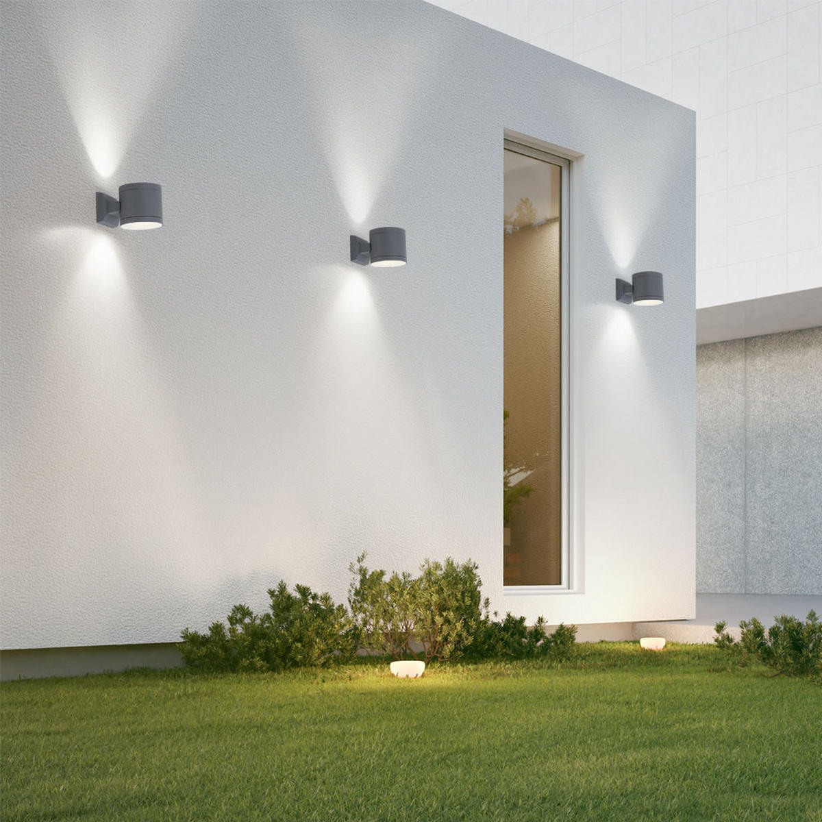 WANDLEUCHTE Aluminium Grau Glas - Grau, Glas (10.8/9.5/15.7cm)