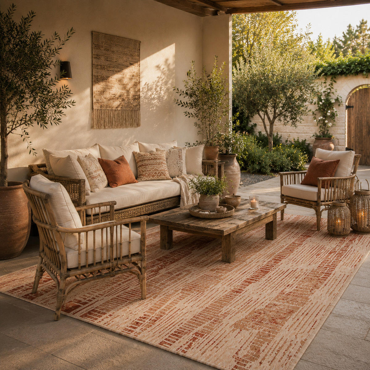 IN- UND OUTDOOR TEPPICH CARPETTO - Terracotta, Textil (200/285cm) - Pergamon