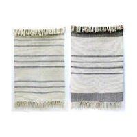 TEPPICH Grau Weiß Randbereich Boho (200 x 290 x 0,75 cm) (2 Stück) - Grau, Textil (200/290cm) - DKD Home Decor