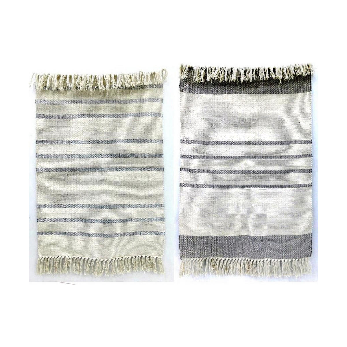 TEPPICH Grau Weiß Randbereich Boho (200 x 290 x 0,75 cm) (2 Stück) - Grau, Textil (200/290cm) - DKD Home Decor