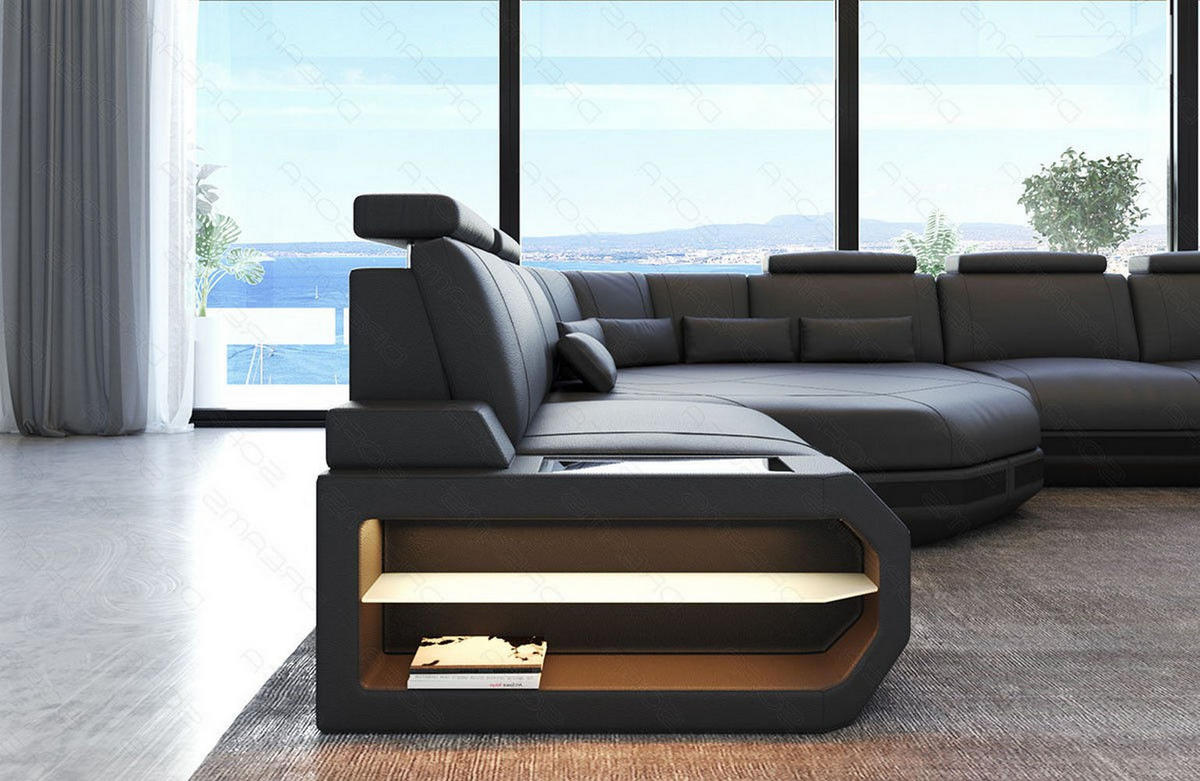 LEDERSOFA Asti L - Grau, Leder (427/93/280cm) - Sofa Dreams