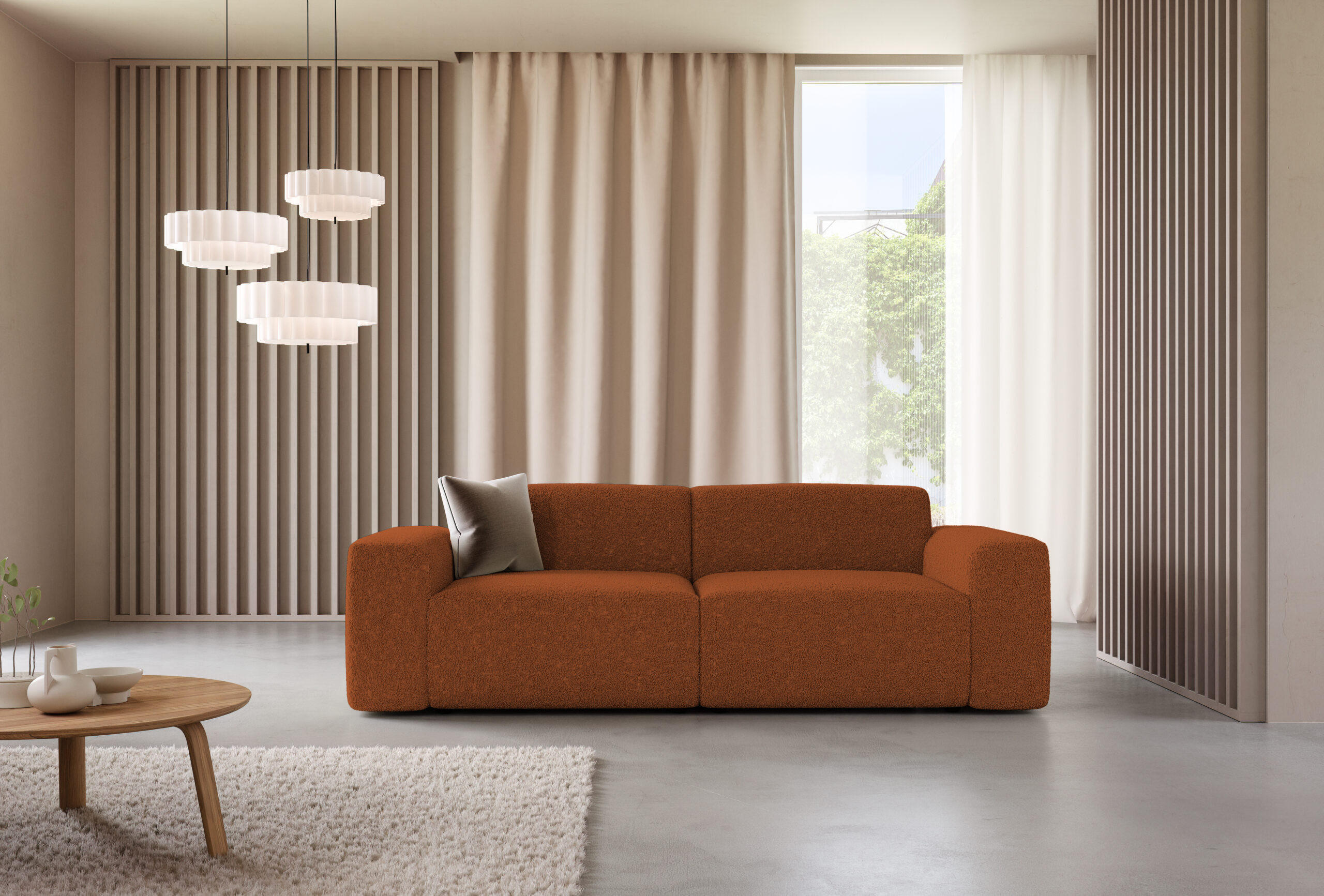 SOFA Modular Premium Kupferfarben - Schwarz/Kupferfarben, Holz/Holzwerkstoff (240/70/104cm) - Furnisell